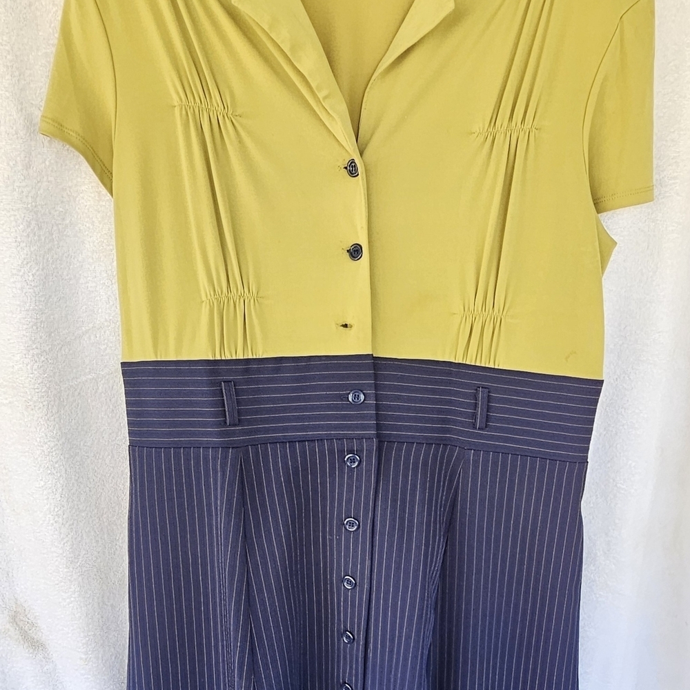 Two-Tone Button-Up Dress - Picture 3 of 11